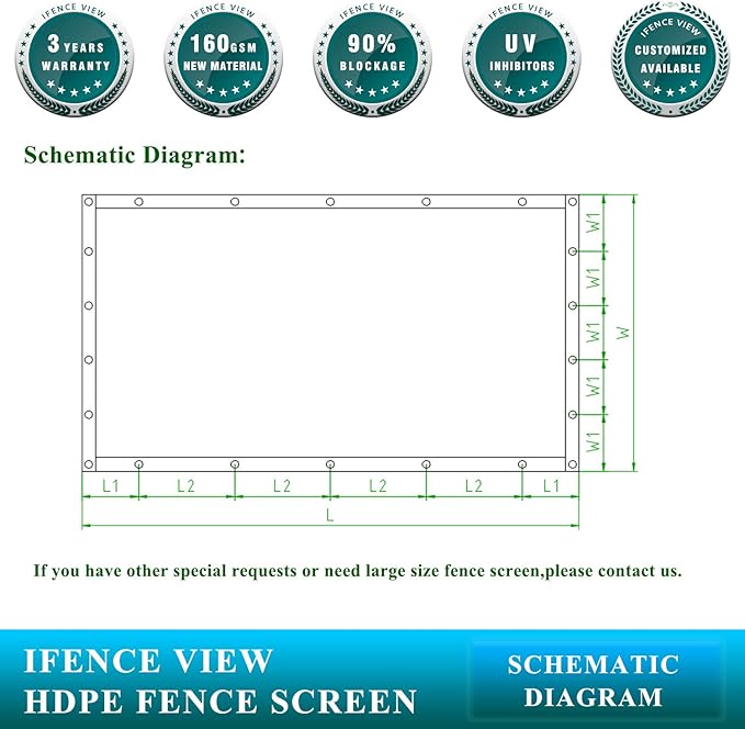 Ifenceview 6'x1' to 6'x100' Brown Shade Cloth Panels Fence Privacy Screen Fabric Mesh Net for Construction Site Yard Driveway Garden Railing Pool Balcony Canopy Awning 160 GSM (6' x 73')