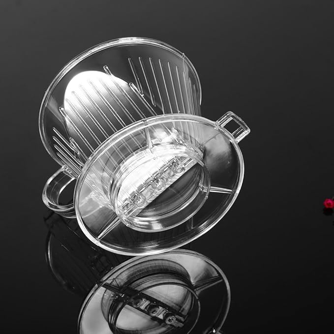 Transparent Reusable Coffee Filters Cone Shaped Portable Coffee Dripper Pure Flavor Maker Tool Premium Quality Safe To Use For Home Baristas Coffee Lovers Resin Transparent 115g