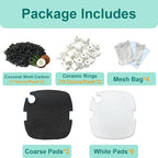 16 Packs Aquarium Filter Media Kit Compatible with MarineLand Magniflow Canister Filters C-360 and 400, Includes Activated Carbons, Ceramic Rings, Sponge Filters and Filter Pads