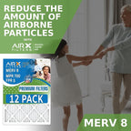 10x30x1 Air Filter MERV 8 Rating, 12 Pack of Furnace Filters Comparable to MPR 700 & FPR 5 - Made in USA by AIRX FILTERS WICKED CLEAN AIR.