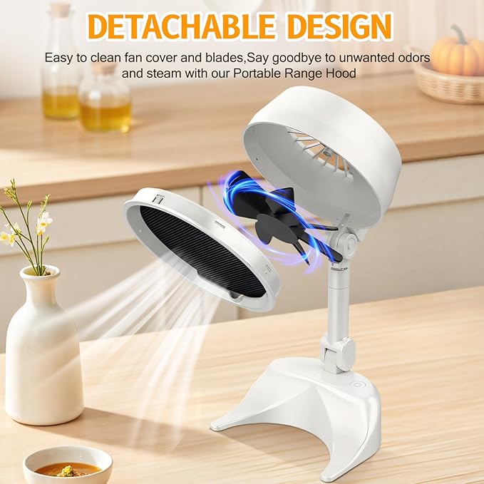 Foldable Air Purifier with 3 Replaceable Filters, 2 in 1 Desktop Electric Smoke Away Purifier Fan with 3 Speeds for Indoor BBQ Hot Pot