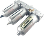 3/4" NPT HEAVY DUTY Industrial Grade 3 Stages Filter Coalescing Desiccant Dryer System For Compressed Air Lines, Metal Bowls, Great For Paint Spray And Plasma Cutter (AUTO DRAIN)