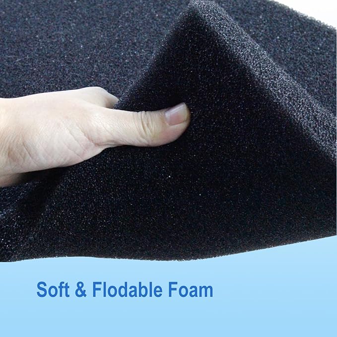 AQUANEAT 2 Pack Aquarium Bio Sponge Filter Media Pad Cut-to-Size Open Cell Foam Sheet for Fish Tank Sump (36" x 12" x 1")