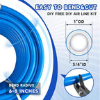 Compressed Air Line Kit, 3/4" x 50‘&120’&200‘&300‘ HDPE-Aluminum-HDPE Piping, Air Line Hose, Air Hose Kit with Air Compressor Accessories and Airline Tubing