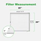 Reair 20x20x1 Air filter, Washable and Reusable Air Filter 20x20x1 for AC HVAC Furnace, MERV 8 Air Filters Machine Washable & Dryer Friendly, AC Furnace Air Filter