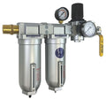 3/4" NPT Industrial (3-Stage) Moisture Removing Particulate Filter Water Separator and Oil, Moisture Vapor Removing Coalescing Filter and Air Pressure Regulator