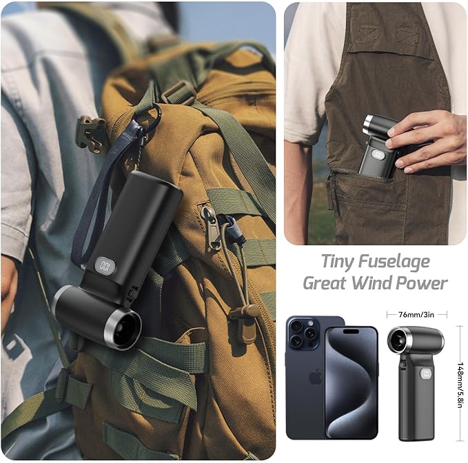 Compressed Air Duster, Electric Dust Blower, High-Speed Electric Air Duster, 8000mAh Rechargeable Mini Jet Blower, 100 Gear Adjustable 130000RPM, PC Cleaning Set for Laptops, Keyboards, Cars