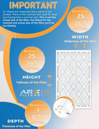 25x25x1 Air Filter MERV 8 Rating, 12 Pack of Furnace Filters Comparable to MPR 700 & FPR 5 - Made in USA by AIRX FILTERS WICKED CLEAN AIR.