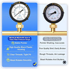 MEANLIN MEASURE 0~60Psi Plastic Frame 1/4" NPT Start and Clean Filter Pressure Gauge, Suitable for Swimming Pool, Spa, Aquarium (0-60Psi/0-4BAR/KIT, Lower Mount)