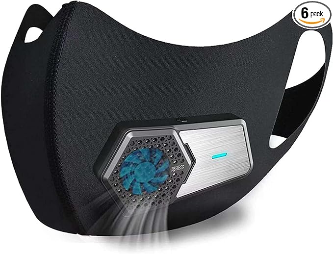 LSGTT Personal Smart Electric Air Face Mask,Reusable Wearable Air Purifiers Mask,With Fan for Air Supply, Used for Cycling,Running, Weeding, Outdoor Sports