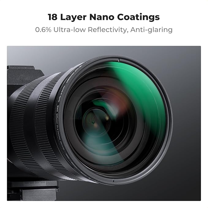 K&F CONCEPT 55mm Black Diffusion Mist 1/4 & Variable ND2-32 in-1 Filter Cinematic Effect Neutral Density Filter for Camera Lens with 18 Multi-Layer Coatings (K- Series)