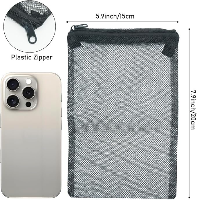 12 Pcs Reusable Zipper Filter Media Bags for Aquarium Fish Tank - Mesh Bags for Activated Carbon, Ceramic Rings, Bio Balls, Biological Filtration