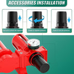 Industrial Grade 4-Stage Aluminum Air Drying System, 3/8 Inch NPT, 0-150 PSI, Desiccant Dryer, air Regulator, Particulate Filter and Coalescing Filter (Manual Drainage)