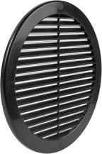 Vent Systems 8" Inch (Opening Dimensions) - Pack of 50 - Black Soffit Vent Cover - Plastic Round Air Vent Grille - Built-in Mesh Screen - HVAC Register Louver for Bathroom, Home, Kitchen