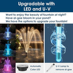AquaMiracle All-in-One Koi Pond Filters for Outdoor Ponds 500-750 Gal, Pond Fountain Pump with 3 Spray Patterns, Fountain Kit with 850GPH Water Pump for Garden, Water Feature, Bird Baths