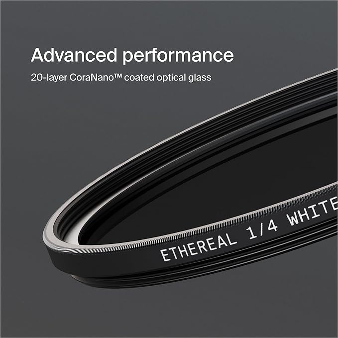 Urth 58mm Ethereal White Mist ¼ Diffusion Lens Filter (Plus+) - Cinematic Effect, 20-Layer Nano-Coated Light Dispersing Particles