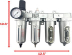 4 STAGE HEAVY DUTY INDUSTRIAL GRADE ULTRA CLEAN FILTER REGULATOR COALESCING DESICCANT DRYER SYSTEM FOR COMPRESSED AIR LINES METAL BOWLS GREAT FOR PAINT SPRAY AND PLASMA CUTTER (1/2"NPT AUTO DRAIN)