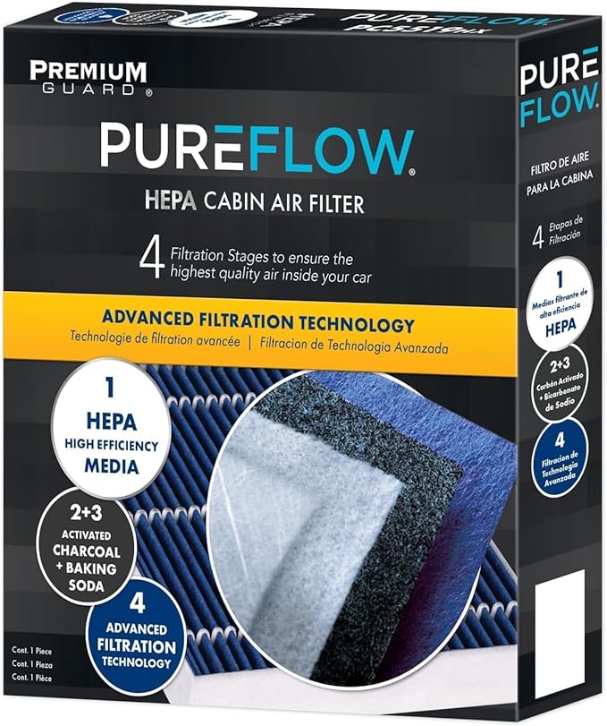 PureFlow HEPA Cabin Air Filter PC99542HX | Fits 2020-2025 Ford Explorer, Escape, 2021-2025 Bronco Sport, 2022-2025 Maverick, 2021-2025 Mustang Mach-E, 2020-2025 Police Interceptor Utility
