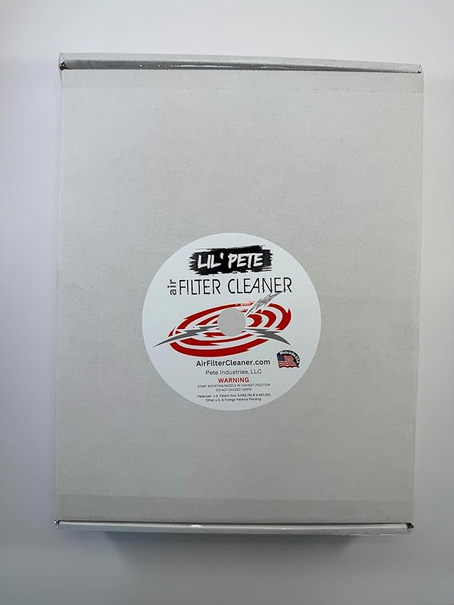 LIL PETE Air Filter Cleaner by Pete Industries – Cleans 1.5″–4″ ID Filters – Made in USA– Perfect for Lawn care, UTV/ATV & Dirt Bike Maintenance, Small Engines, Nut Harvesting Equipment