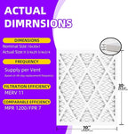 10x30x1 MERV 11 (6-Pack) Pleated Air Filter (Actual Size: 9.75x29.75x0.75") MPR 1200 & FPR 7, Furnace Air Filters,10x30x1 air filter
