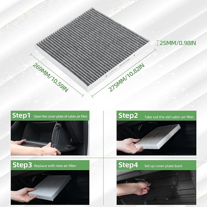 P609422 Cabin Air Filter With Activated Carbon Compatible with FREIGHTLINER CASCADIA 2008-2023 CENTURY COLUMBIA 2000-2016 CORONADO 2000-2016（2 Pack)