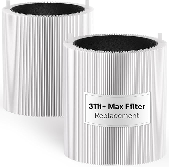 Leemone 2 Pack 311i+ Max Filter Replacement Compatible with Blue Pure 311i+ Max Air Purifier, Blue Pure F3MAX+, Activated Carbon Filter