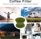 Reusable Silicon Resin Coffee Filter Strainer Dripper Portable Coffee Machine Accessory for Home Outdoor Camping Office Travel Lightweight Durable Easy Clean (Green)