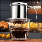 Stainless Steel 304 Vietnamese Coffee Filter Cup Drip Pot Simple And Portable Household Coffee Filter Cup Traditional Tool(Silvery)