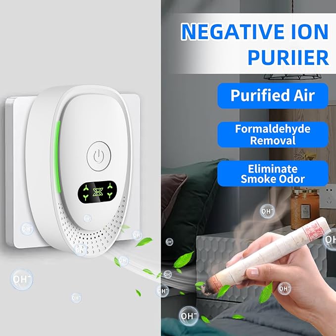2026 Upgraded Air Ionizers for Dust Mites Smoke Pet Odor Plug in Air Purifiers for Home Silent Ionizer Air Cleaners & Room Deodorizer Plug in,Dust Mite Killer for Bedroom,Office,Kitchen,8 Pack