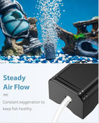 Pawfly Mini Aquarium Air Pump for 3-20 Gallon Nano Fish Tanks 15 GPH Oxygen Aerator Pump with Bracket Airline Tubing Air Stone Control Valve and Check Valve Accessories