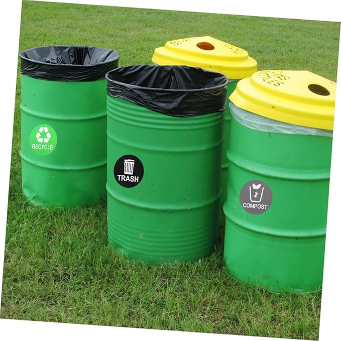 9pcs Trash Can Classification Stickers Recycling Labels for Easy Waste Sorting Removable Self-Adhesive Stickers and Trash Bin