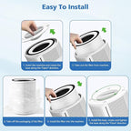 True HEPA KILO Filter For Afloia KILO, KILOPLUS, KILOPRO, MIRO, MIRO PRO and for MORENTO MR-Kilo, Kalo Air Purifier, 360° 3-Stage Filtration for Home Bedroom Large Room Odor Dust Pollen Smoke, 2 Pack