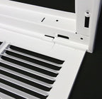 12" X 20" Steel Return Air Filter Grille for 1" Filter - Easy Plastic Tabs for Removable Face/Door - HVAC Duct Cover - Flat Stamped Face -White [Outer Dimensions: 13.75w X 21.75h]