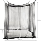 Canopy Bed Curtains Black/White/Beige Elegant Lace Canopy Curtain for Double King Size Bed(White)