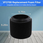 1 Pack VF3700 Filter Compatible with Rigid Vac 3-4.5 Gallon Vacuum Cleaners, Wet Application Foam Filter Fit WD3050, WD4070, WD4080, WD4522, 4000RV