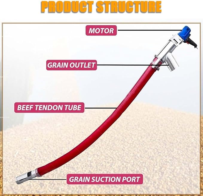 Granule Conveyor, 2000W Industrial Screw Machine For Powder And Cement. Efficiently Handles Sand, Grain, And Various Pellets, For Construction Sites And Feed Production.