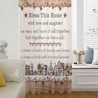 Farmhouse Sheer Curtains 72 Inch Length Country Star Barn Berry Brown Wood Plank Chiffon Curtain for Bedroom Living Room Light Filtering Rod Pocket Window Treatments Voile Curtains Drapes for Dining