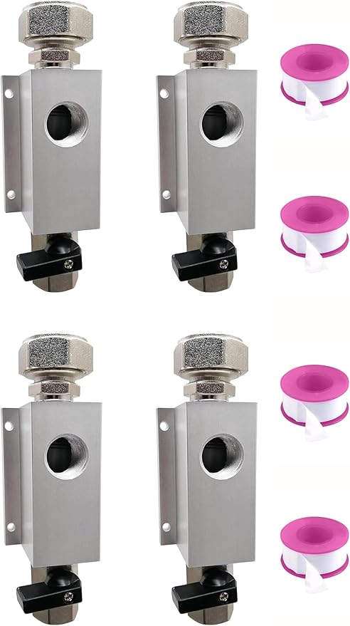 4 Packs Air Compressor Outlet Kit 3/4 Inch for Rapid Air System, Compressed Air Outlet Kit for Shop Air Line Kit, Fittings for Compressed Air Piping System with 1/2 Inch NPT Outlet Port