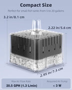 Pawfly Aquarium Sponge Filter for Fish Tanks up to 5-20 Gallons, Small Fish Tank Filter, Sponge Filter with Foam and Air Stone (Air Pump Not Included)