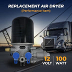 Torque R955205 Air Dryer for Wabco System Saver 1200 Series, 12V Air Filter for Peterbilt (Replaces Wabco 4006110500, Midland 955205, Haldex 955205) (TR955205)