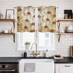2 Panel Kitchen Cafe Curtains, Desert Sand Camel Sunlight Filtering Nature Air Through, Home Decor Window Covering Tier Curtains for Living Room 55W x 39L inch Summer Tropical Animals Vintage Beige