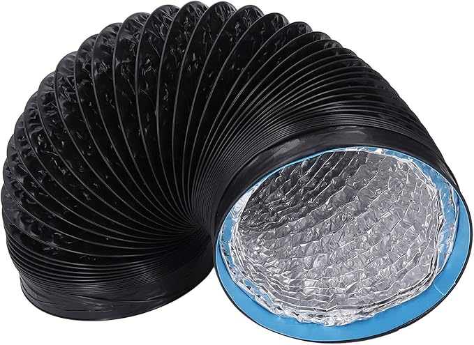 Respicefinem 7in Dryer Vent Exhaust Duct Hose Thickened PVC Aluminum Foil 6 56ft Flexible Insulated Air Ducting For Kitchens Greenhouses HVAC And Grow Rooms