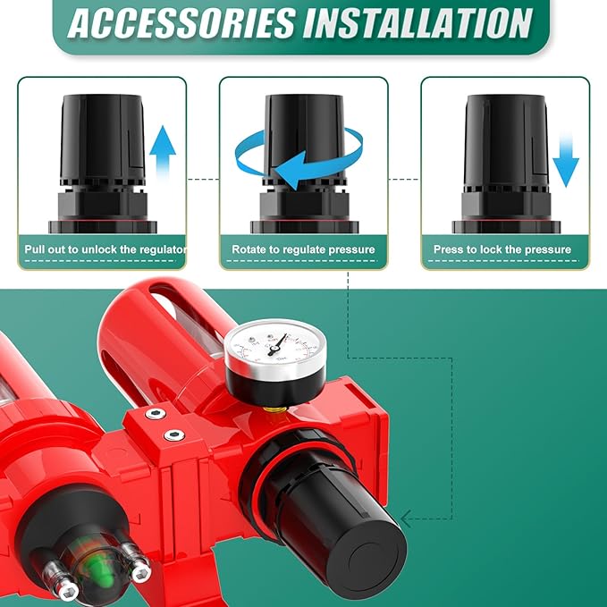 Industrial Grade 4-Stage Aluminum Air Drying System, 3/8 Inch NPT, 0-150 PSI, Double Desiccant Dryer, air Regulator, Particulate Filter and Coalescing Filter (Manual Drainage)