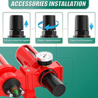 Industrial Grade 4-Stage Aluminum Air Drying System, 1/4 Inch NPT, 0-150 PSI, Double Desiccant Dryer, air Regulator, Particulate Filter and Coalescing Filter (Manual Drainage)
