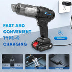 2 in 1 Cordless Car Vacuum and Air Compressor, 5000PA Powerful Suction & 150PSI Auto-Shutoff Tire Inflator, with 3 Filters, LED Light, 45W Fast Charging for Car, Home, Motorcycle, Bicycle, Air Mattres