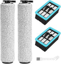 Replacement Roller Brushes and Filters Compatible with for CrossWave 3831 HF2 3845 3847 3848 Wet Dry Vacuum Floor Scrubber