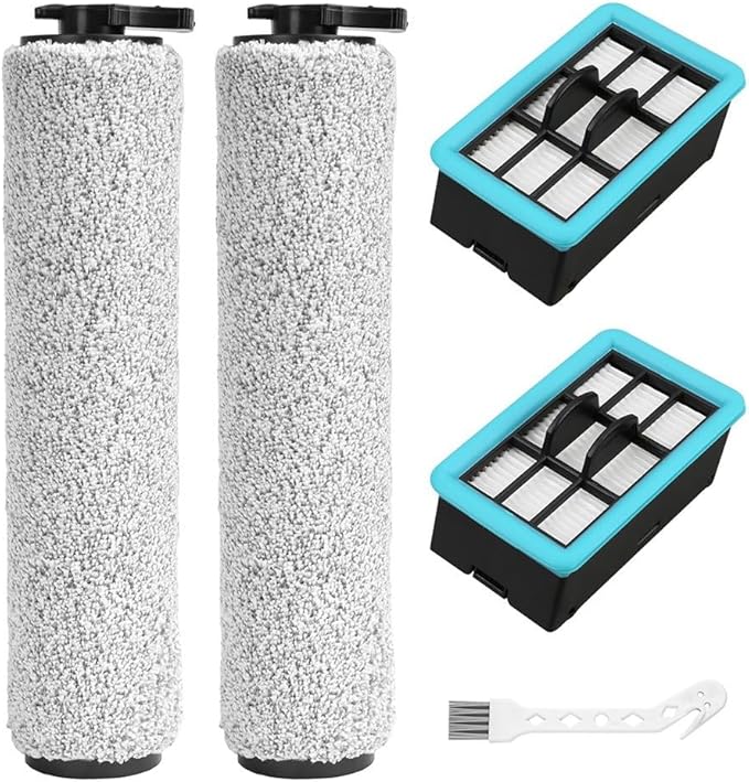 Replacement Roller Brushes and Filters Compatible with for CrossWave 3831 HF2 3845 3847 3848 Wet Dry Vacuum Floor Scrubber