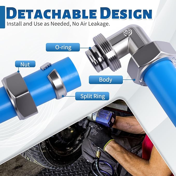 Shop Air Line Kit 3/4” 200FT Compressed Air Piping System HDPE-Aluminum-HDPE Air Tubing with 4-Way Aluminum Blocks Brass Valves Air Piping Fittings Kit Air Compressor Accessories for Garage