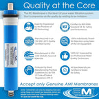 APPLIED MEMBRANES INC. 75 GPD Reverse Osmosis Membrane | RO Membrane Water Filter Replacement for Reverse Osmosis Water Filtration System | 1.8" x 12" Universal Compatibility, Pack of 5