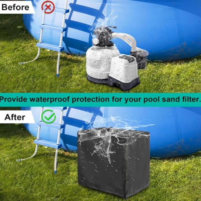 POOL FILTER COVER, SAND FILTER COVER - Pet Safety Safety Safety Commercial Shading Practical Design Pool Filter Cover works effectively as a strainer enclosure for both backyard and commercial